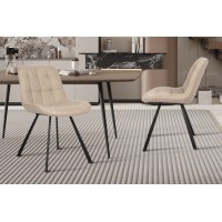 Chaise PALMADE Tissus Beige, dimension L51xH80xP61 cm, idéal pour votre cuisine ou salle à manger