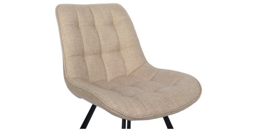 Chaise PALMADE Tissus Beige, dimension L51xH80xP61 cm, idéal pour votre cuisine ou salle à manger