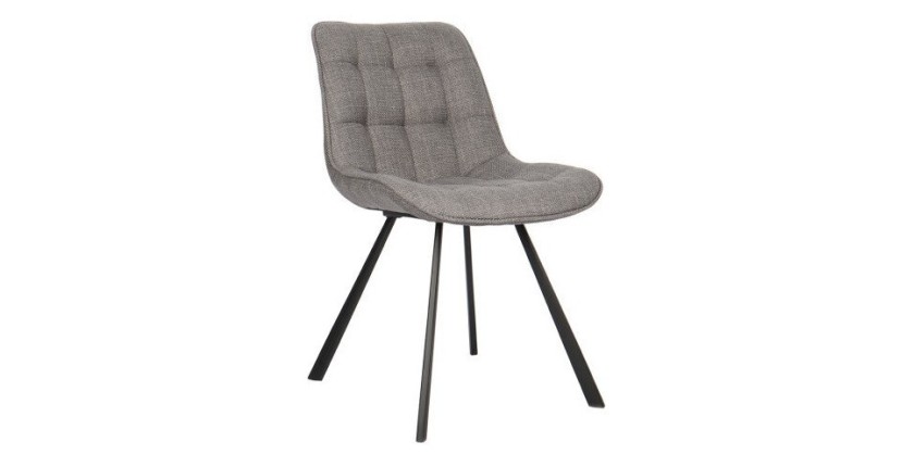 Chaise collection PALMADE Tissus Gris clair, dimension L51xH80xP61 cm, idéal pour votre cuisine ou salle à manger