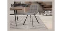 Chaise collection PALMADE Tissus Gris clair, dimension L51xH80xP61 cm, idéal pour votre cuisine ou salle à manger