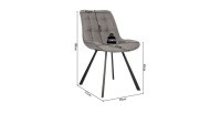 Chaise collection PALMADE Tissus Gris clair, dimension L51xH80xP61 cm, idéal pour votre cuisine ou salle à manger