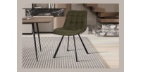 Chaise collection PALMADE Tissus Vert, dimension L51xH80xP61 cm, idéal pour votre cuisine ou salle à manger