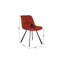 Chaise collection PALMADE Tissus Rouge, dimension L51xH80xP61 cm, idéal pour votre cuisine ou salle à manger