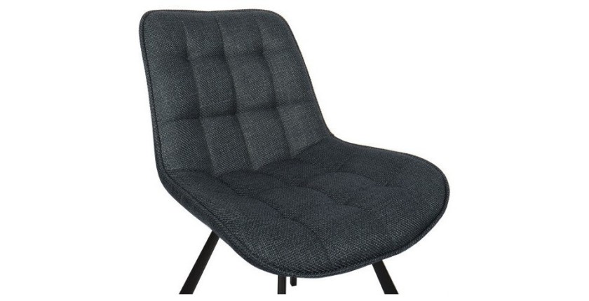 Chaise collection PALMADE Tissus Bleu foncé, dimension L51xH80xP61 cm, idéal pour votre cuisine ou salle à manger