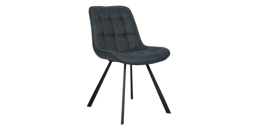 Chaise collection PALMADE Tissus Bleu foncé, dimension L51xH80xP61 cm, idéal pour votre cuisine ou salle à manger