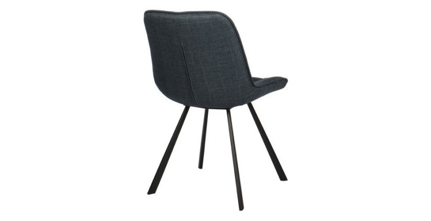 Chaise collection PALMADE Tissus Bleu foncé, dimension L51xH80xP61 cm, idéal pour votre cuisine ou salle à manger