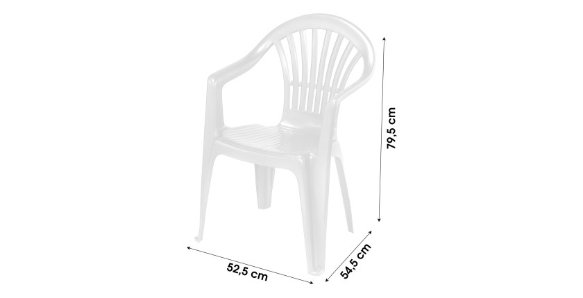 Chaise de jardin blanche 54x52xH79cm