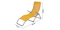 Chaise longue / bain de soleil coloris Jaune moutarde 185x95x61cm