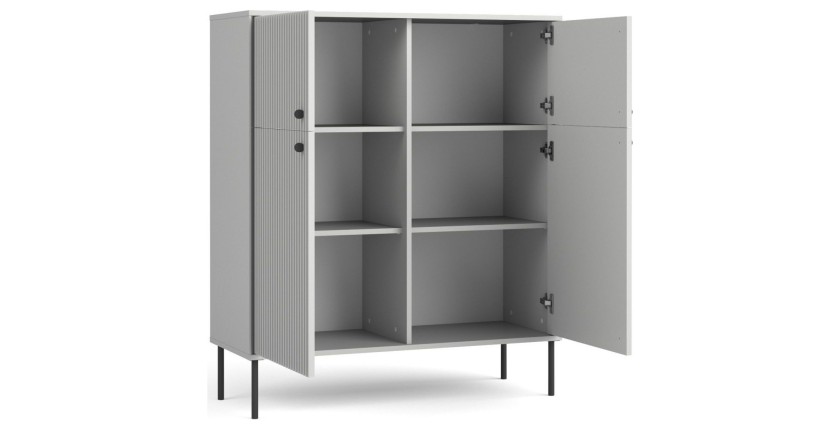 Ensemble de Meubles : Vaisselier, Buffet 4 Portes, Vitrine et Table Extensible 8 personnes - Collection ISIS