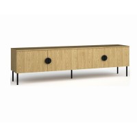 Ensemble meubles salon : Meuble TV 200 cm, table basse, buffet, chêne, collection MONDO