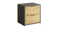 Chambre compléte design IZO : Armoire, lit 160x200, commode, chevets, chêne/gris anthracite