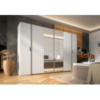 Armoire 4 Portes avec Penderie - Blanc - Collection STAR