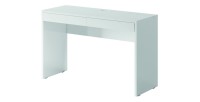 Bureau, Coiffeuse design avec deux tiroirs collection SHERRY coloris blanc finitions brillantes