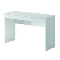 Bureau, Coiffeuse design avec deux tiroirs collection SHERRY coloris blanc finitions brillantes