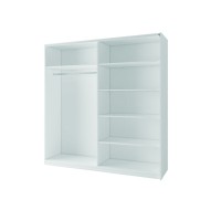 Armoire 2 portes coulissantes avec miroir - 150 cm- blanc alpin mat - collection ARSALA