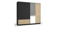 Armoire MELODY - design moderne avec miroir et multiples espaces de rangement