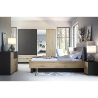 Armoire MELODY - design moderne avec miroir et multiples espaces de rangement