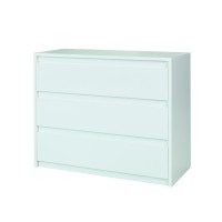 Commode 3 tiroirs - 110x87x46 cm - blanc brillant - collection VERONA