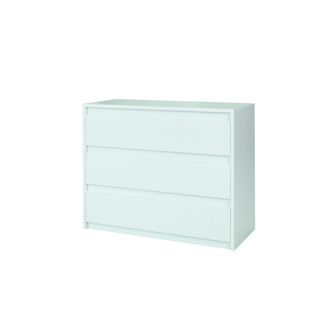 Commode 3 tiroirs - 110x87x46 cm - blanc brillant - collection VERONA