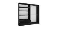 Armoire 4 Portes ISAC - Design Moderne avec Miroir et 2 Tiroirs