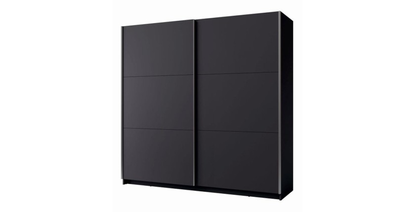 Armoire, garde robe 200 cm 2 portes coulissantes - gris graphite - Collection ARSALA