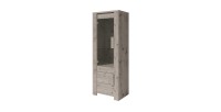 Petite vitrine LYON 2 portes - chêne wellington - 72 x 195 x 47 cm