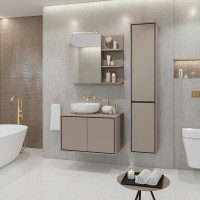 Miroir avec rangements de salle de bain GOBI coloris marron