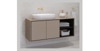 Meuble sous vasque de salle de bain 120 cm GOBI coloris marron