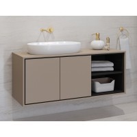 Meuble sous vasque de salle de bain 120 cm GOBI coloris marron