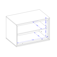 Meuble sous vasque de salle de bain 80cm avec 2 portes collection GOBI coloris blanc et noir.