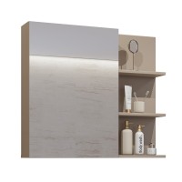 Ensemble de 3 meubles de salle de bain collection GOBI coloris marron.