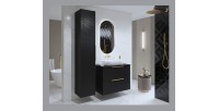 Colonne de salle de bain collection CHIC noir – Rangement moderne et élégant