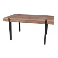 Table LOVY – Coloris bois avec pieds en Métal Noir