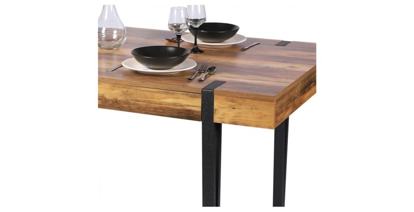 Table LOVY – Coloris bois avec pieds en Métal Noir