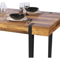 Table LOVY – Bois avec Pieds en Métal Noir