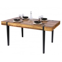 Table LOVY – Bois avec Pieds en Métal Noir