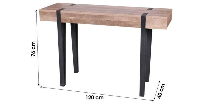 Console LOVY – Bois avec Pieds en Métal Noir