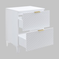 Meuble sous vasque de salle de bain 60cm avec 2 tiroirs collection CHIC coloris blanc et doré