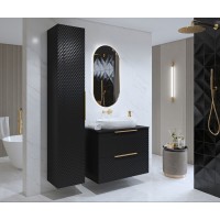 Ensemble de 2 meubles de salle de bain collection CHIC coloris noir et doré. Meuble sous vasque 80cm