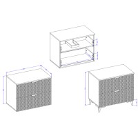 Meuble sous vasque de salle de bain 80cm avec 2 tiroirs collection CHIC coloris blanc et doré