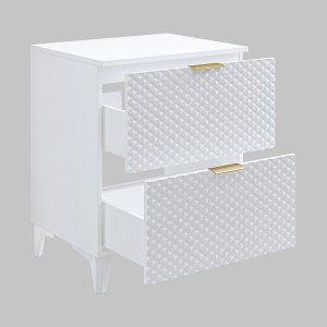 Ensemble de 2 meubles de salle de bain collection CHIC coloris blanc et doré. Meuble sous vasque 60cm