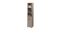 Ensemble de meuble de rangement pour machine à laver et sèche-linge collection WASHING – Taupe et chêne