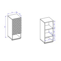 Ensemble de 3 meubles de salle de bain KING – Chêne foncé et noir - 80 cm