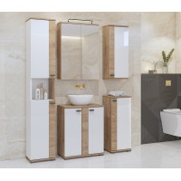 Ensemble de 5 meubles de salle de bain BALEA coloris chêne et blanc