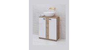 Ensemble de 5 meubles de salle de bain BALEA coloris chêne et blanc