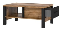 Table basse design DARWIN – Épicéa et noir