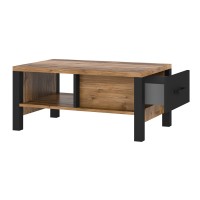 Table basse design DARWIN – Épicéa et noir