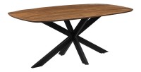 Table à manger BELLA longueur 200cm en bois brut exotique mangolia