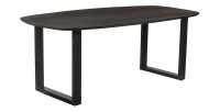 Table à manger ovale pour 8 personnes en bois massif coloris noir collection  BELLA. Pieds en U design