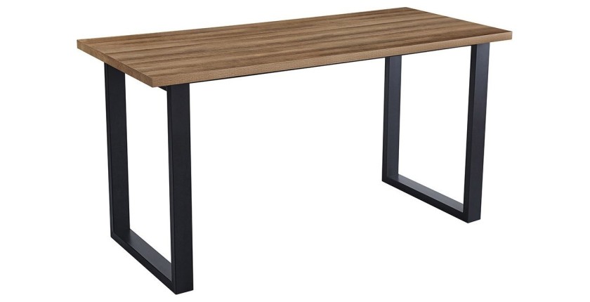 Table à manger haute EDWAR longueur 180cm en décor chêne vieilli, idéal pour une salle à manger conviviale